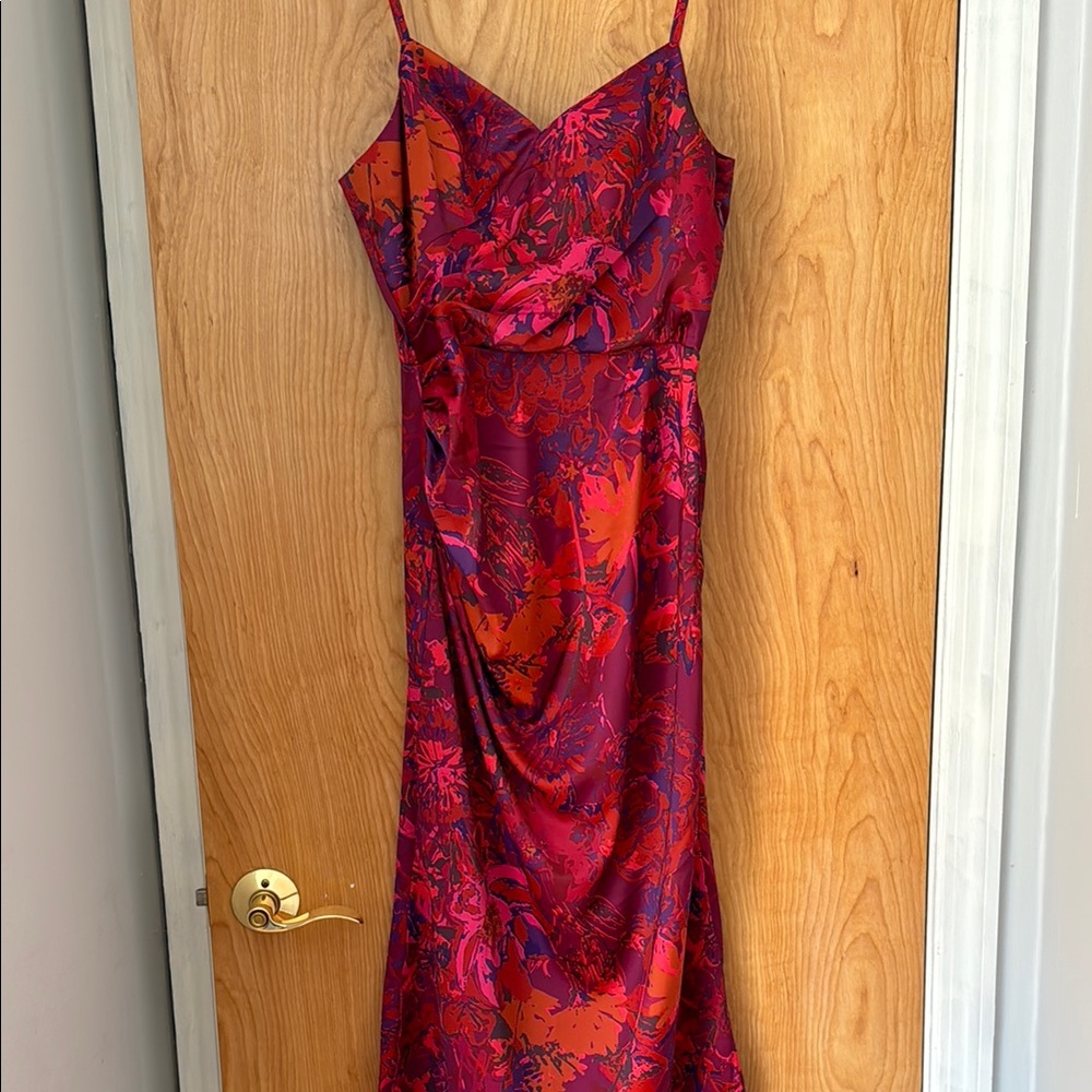NWT Floral Print Satin Dress